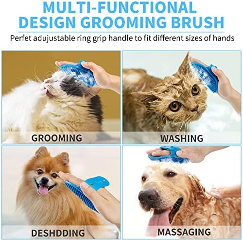 Professional 7 in 1 Dog Paw Cleaner for Dogs & Cats - Includes 1 Portable Paw Washer, 1 Bath Brush, 2 Dog Toothbrushes and 3 Absorbent Towels Note: Fits Paws 2.5 to 3.5 Inches Wide (Large, Blue)