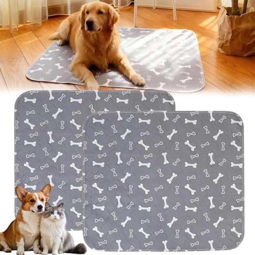 Pee Pads with Pheromones, Elite Pads for Cats, Washable Pee Pads for Dogs, Leak-Proof & Anti-Slip Pet Training Pad for Home & Travel(Gray+Gray,M:23.6*15.7in)