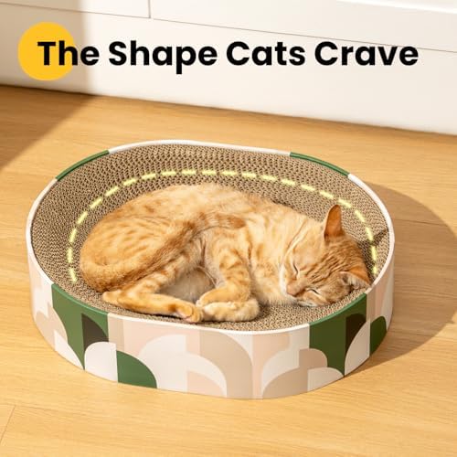 Conlun Oval Cat Scratcher Bed | Scratching Bowl Lounge for Kittens | Medium