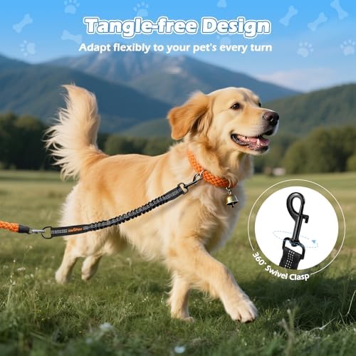 VavoPaw Bungee Dog Leash Extender, Retractable for Large Dogs, 2 Pack