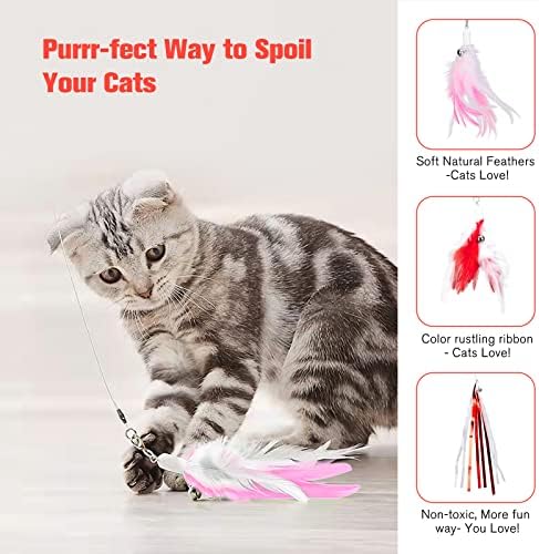 BEBOBLY 3-in-1 Retractable Cat Wand Toy for Indoor Cats