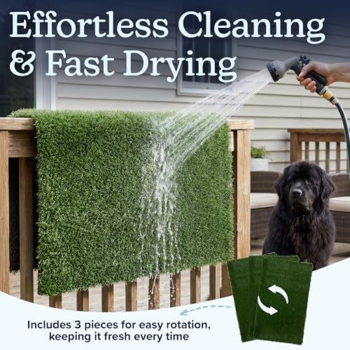 PETMAKER Artificial Grass Pee Pads for Dogs, 3 Pack, 44” x 26.5”