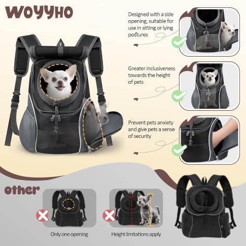 WOYYHO Pet Dog Carrier Backpack with Windows Ventilated Dog Backpack