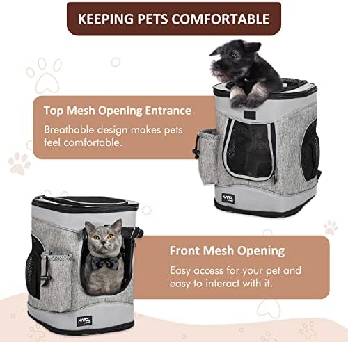 Tirrinia Two-Sided Entry Pet Backpack Travel Carrier for Cats & Small Dogs, Airline-Approved, Padded Back Support, Ideal for Hiking, Walking, Cycling & Outdoor Adventures