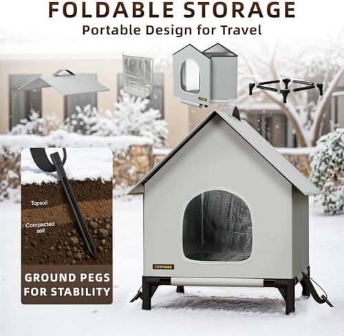 Cat House - Outdoor Cat House for Indoor and Outdoor Use - Insulated and Weatherproof，Waterproof Shelter for Small/Medium Cats