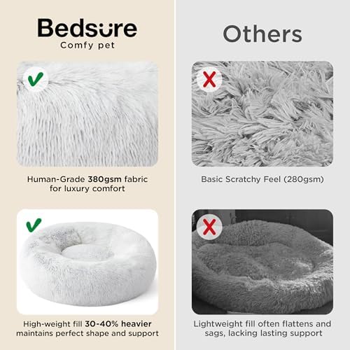 Bedsure Calming Small Dog Bed Donut Washable Cat＆Puppy Bed,23 inches