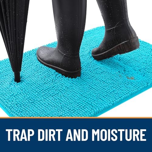 OLANLY Dog Door Mat for Muddy Paws 40x32, Super Absorbent Chenille Mud Mat