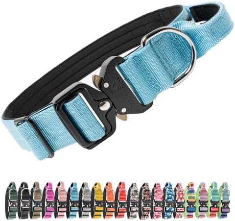 TSPRO Tactical Dog Collar, Heavy Duty Quick Release Metal Buckle and Handle
