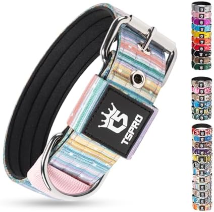 TSPRO Heavy Duty Thick Dog Collar with Metal Buckle for Large Dogs