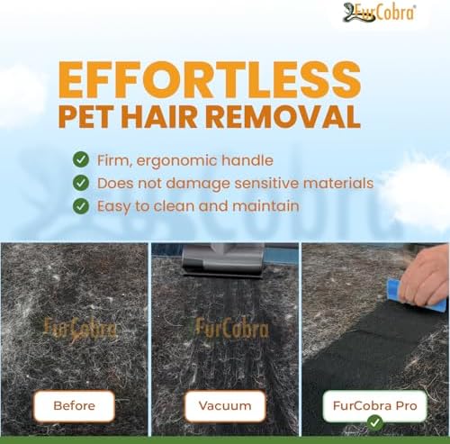 Pro Pet Hair Remover for Car Detailing, Carpet & Couch – Multi-Blade Dog & Cat Hair Scraper for Auto Interior, Upholstery, Furniture & Home – Reusable Embedded Fur Removal Tool