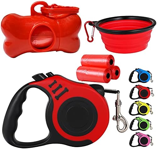 Retractable Heavy Duty Dog Leash, 16FT Walking Leashes, Red