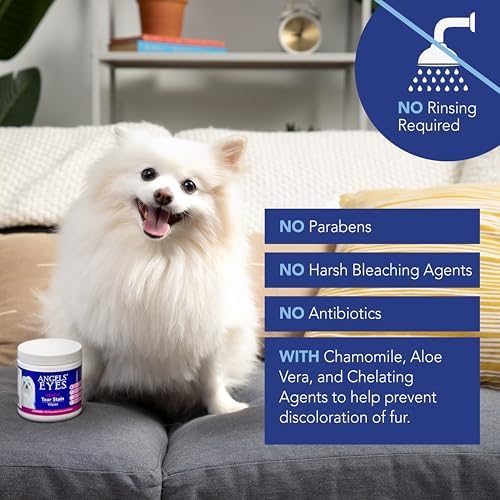 Angels' Eyes Dog & Cat Tear Stain Wipes | Eye Stain Remover Pads 100ct