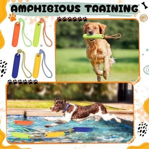 Skylety 4 Pack Floating Dog Toy with Rope Handle