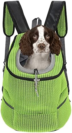 Mile High Life | Hiking Outdoor Pet Carrier Backpack | Kitty Puppy Cat Carrier | Dog Carrier for Small Dogs | Dog Backpack w Breathable Mesh with Soft Padding(Comb Lime Green, Medium (Pack of 1))