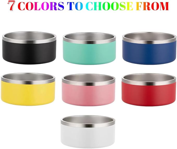Personalized Cat Dog Bowl with Name Custom Stainless Steel Pet Bowls Customized Non Slip Durable Engraved Double Layer Reinforcement Cat Water Food Bowl for Pet's Present 16 oz.