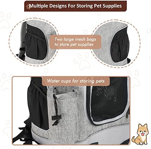 Tirrinia Two-Sided Entry Pet Backpack Travel Carrier for Cats & Small Dogs, Airline-Approved, Padded Back Support, Ideal for Hiking, Walking, Cycling & Outdoor Adventures