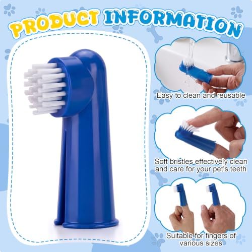 Nuenen 150 Pcs Finger Dog Toothbrushes, Soft-Bristle Pet Dental Brushes