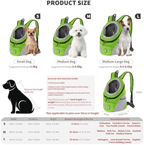 PETCUTE Pet Carrier Backpack,Breathable Dog Backpack Carrier with Adjustable Straps,Side Storage Pockets,Dog Head-Out Backpacks with Safety Belt,Puppy Front and Back Carriers for Small Dogs Cats