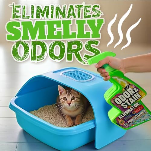 BEST Pet Odor & Stain Eliminator, Enzyme Spray for Urine, Dog Smell, Carpet Mess. Remove Dog & Cat Pee, Poop, Stain, Spot, Smell, Odor Enzymatic at a Molecular Level for Your Home