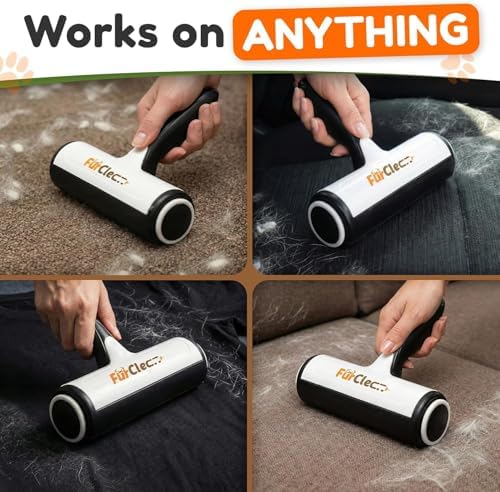 Pet Hair Removal Roller - Electrostatic Absorption Reusable Lint Rollers for Pet Hair - Cleaning Tool for Furniture, Couch and Carpet - Large Storage Compartment with Easy Disposal