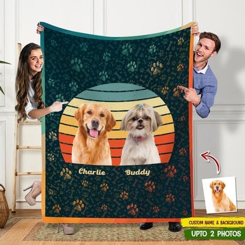 Pamaheart Custom Dog Face Blankets, Personalized Pet Photo Blanket, Fleece Dog Blankets, Customized Photo Throws, Dogs Dad Gifts, Pet Lover Gifts, Memorial Gift /6