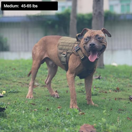 ICEFANG Tactical Dog Harness for Medium Dogs,Reflective No Pull Dog Vest
