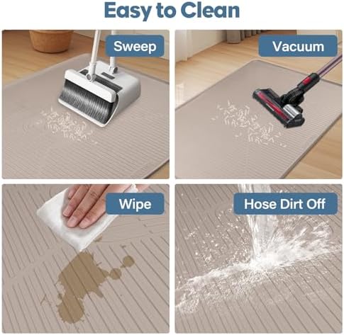 Lorvain Cat Litter Mats,45"x30" Extra Large Silicone Cat Mat for Litter Box