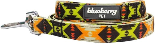 Blueberry Pet 2 Colors Southwestern Vintage Tribal Print Dog Leash with Soft & Comfortable Handle, 5 ft x 3/4", Extravagant Orange, Medium, Leashes for Dogs