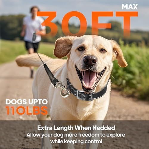 Twoear 30FT Retractable Dog Leash for Medium & Large Dogs up to 110 LBS
