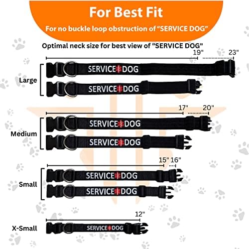 Tacticollar - Service Dog Collar, Nylon, Adjustable, Embroidery, with Space for Hook and Loop Patches ((Medium) 16-20in Length x 1.5in Width)