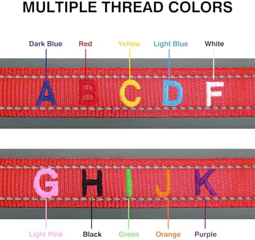 Personalized Nylon Dog Collar with Embroidered Name & Number