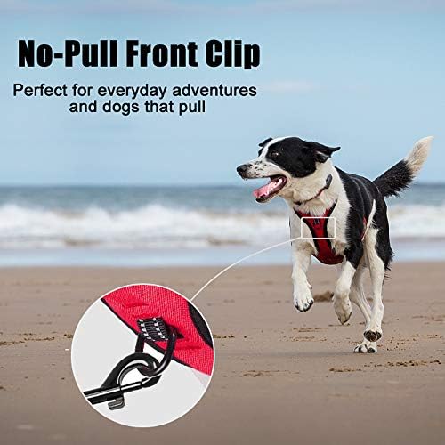 PoyPet No Pull Dog Harness Medium, Reflective Vest with Front Clip & Handle