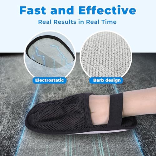 GRENTY 2 PCS Magic Brush Pet Hair Removal Glove for Dogs & Cats, Upgraded Five-Finger Electrostatic Pet Hair Remover, Pet Hair Removal Tool for Clothing, Carpets, Sofa Gaps, and Car Seat