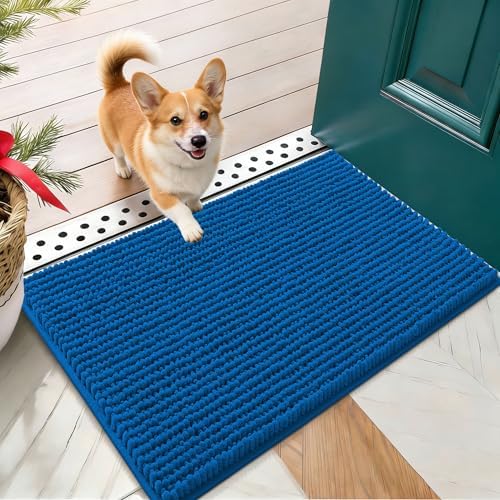 OLANLY Dog Door Mat for Muddy Paws 24x16, Extra Absorbent Chenille Mud Mat