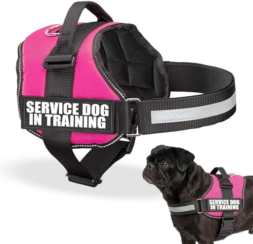 Industrial Puppy Service Dog in Training Vest Harness Small 19.5-25 in Pink