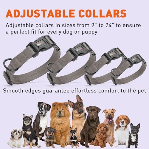 Dogline Grey Nylon Collar (W: 3/8" L: 9"-13")