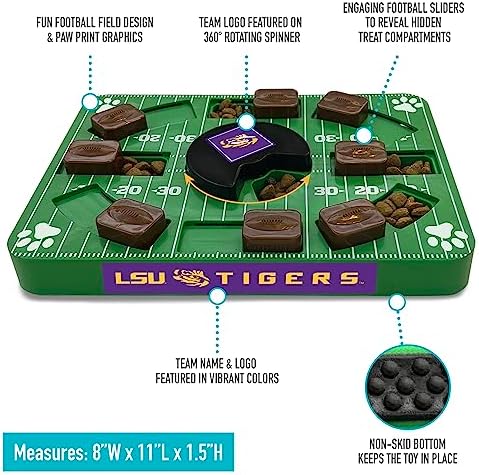 Pets First NCAA LSU Tigers Puzzle Toy, Puzzle Treat Dog Toy, Interactive Dog Treat Toy, Dog Puzzle Feeding Slow Toy