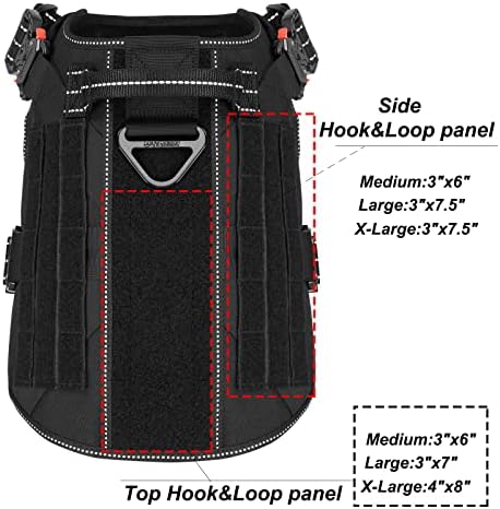 ICEFANG Tactical Dog Harness for X-Large Dogs,Full Metal Buckles Dog Vest