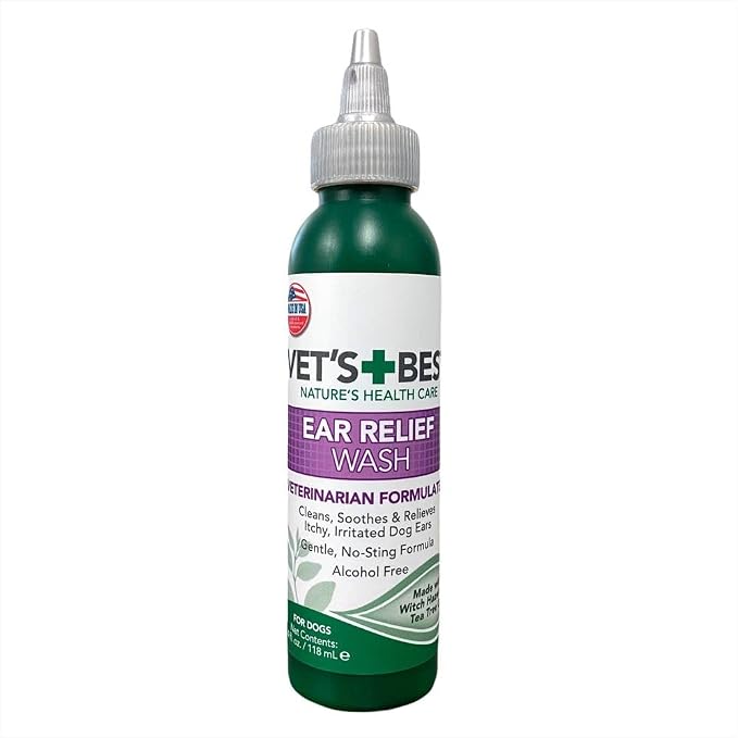 Vet's Best Dog Ear Relief Wash with Aloe, Chamomile & Tea Tree Oil, 4 oz