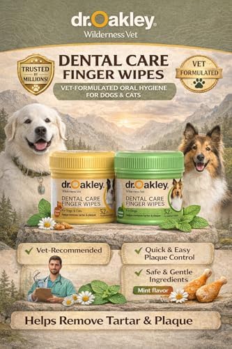 Dr. Oakley Dog Dental Wipes Finger Dental Care - Mint Flavor