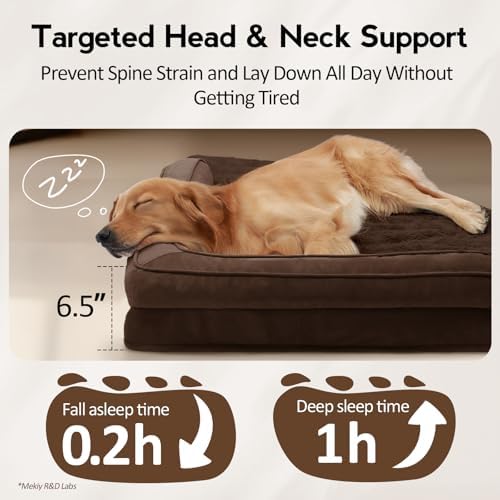 MEKIY Orthopedic Waterproof Dog Bed with Sides for Extra Large Sizes Dogs