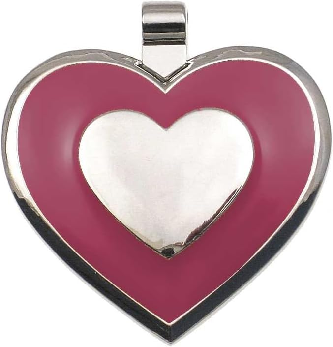 LuckyPet Heart Shaped Jewelry Tag - Dog Identification Tag - Easy to Read Laser Engraving on The Back Side - Size: Large, Color: Pink