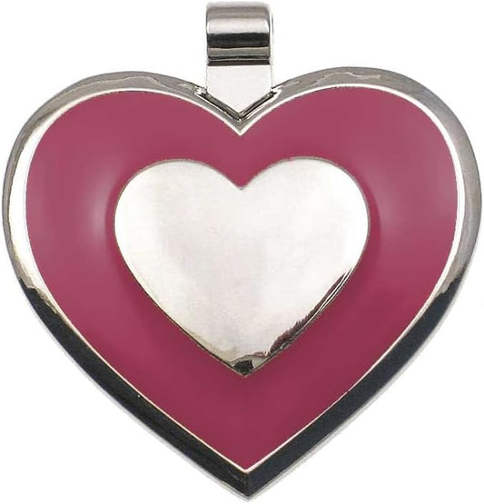 LuckyPet Heart Shaped Jewelry Tag - Dog & Cat Identification Tag - Easy to Read Laser Engraving on The Back Side - Size: Small, Color: Pink
