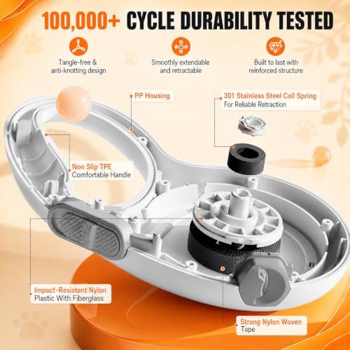 16Ft Retractable Dog Leash, Safety Lock for Small Medium Dogs
