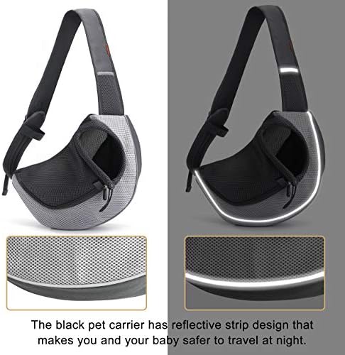 FDJASGY Pet Sling Carrier for Small Dogs Cats,Breathable Mesh Travelling Hand Free Puppy Backpack with Pouch and Adjustable Strap Carrier