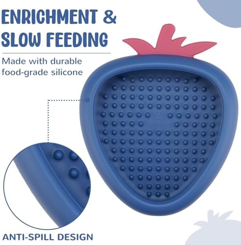 Freeze Dog Lick Bowl, Animire Non-Slip Slow Feeder Lick Mat for Dogs, Silicone Dog Enrichment Bowl for Distraction Anxiety Relief Boredom, BPA Free, Dishwasher Safe(Dark Blue,S)