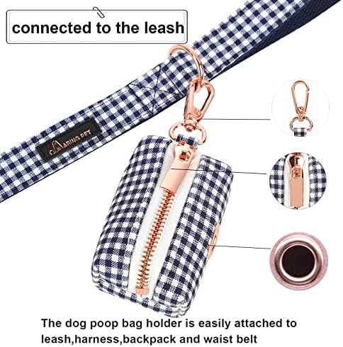 ARING PET Dog Waste Bag Dispenser, Cotton Doggy Poop Bags Holders Attach to Any Leashes, Portable Washable flamingo Pet Waste Pouch Dispenser with Metal Zipper