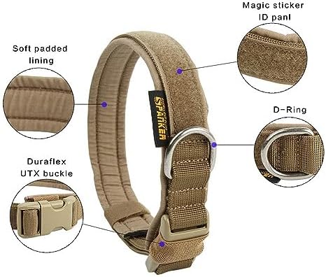 EXCELLENT ELITE SPANKER Tactical Nylon Padded Medium Dog Collar Adjustable