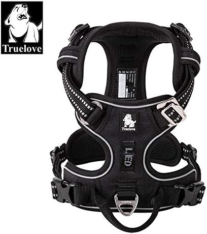 TRUE LOVE Dog Harness No Pull Nylon Reflective Pet Harness Adjustable Comfortable Control Step-in Brilliant Colors Truelove TLH56512 Black
