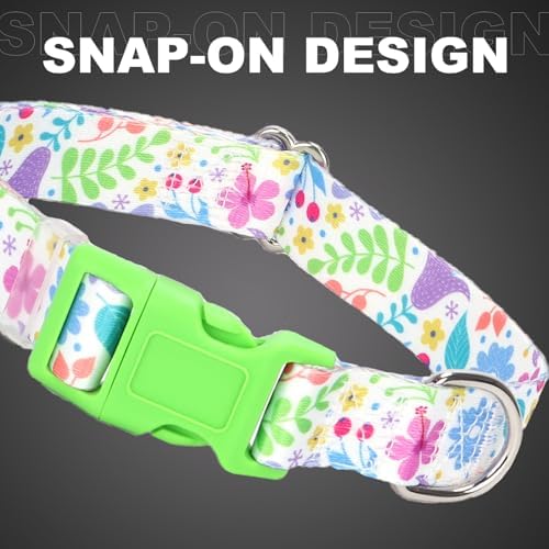 Female Dog Collar for XL Dogs with Flowers for Girl Dogs(Flowers XL)